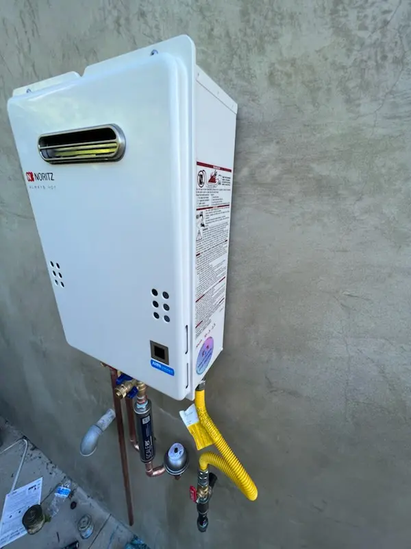 Tankless water heater installation for Nuevo homes